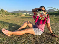 Nouvel arrivage de sacs en coton pour femmes Rajasthani véritable fait à la main Tribal Multi couleur Boho Hippie daim cuir frange gland Banjara