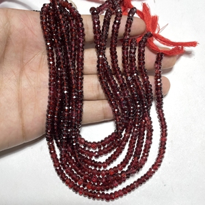 Mozambique ลูกปัดโกเมนเหลี่ยมเพชรพลอยทรงกลมขนาด4.5-5มม. ลูกปัดสีแดงธรรมชาติสำหรับเจาะตรงกลางเครื่องประดับลูกปัด - Product Image 2