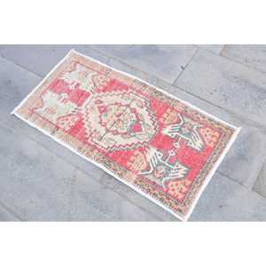 1.6x3.2 ft Turkish Rug <b>Red</b> Patchwork Eco Friendly Traditional Rug with Latex Backing <b>Wool</b> - Product Image 2