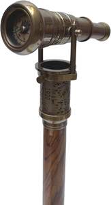 Manche de télescope en laiton nautique canne en bois à collectionner bâton de marche en bois fait main - Product Image 3