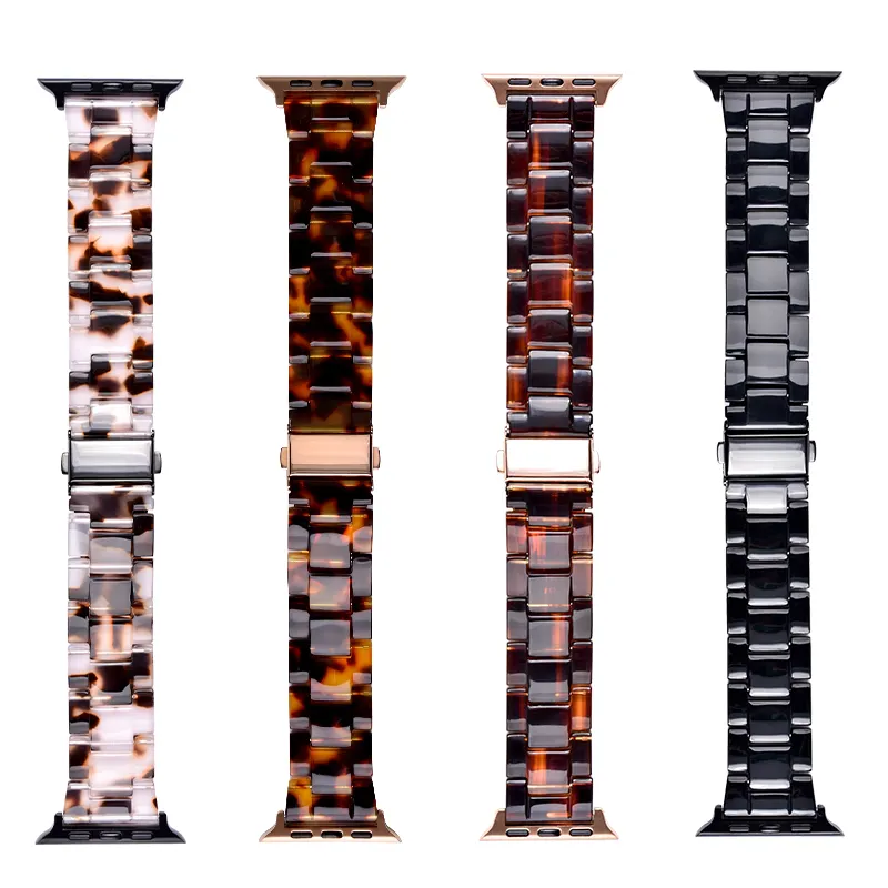 Высококачественные модные смоляные ремешок 38 мм 42 мм Роскошные наручные браслеты быстросъемные Смарт-часы для Apple Watch