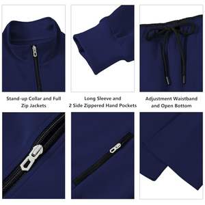 Survêtement de maternité unisexe 100% coton à fermeture éclair complète sans couture à séchage rapide survêtement de sport d'hiver de fitness et de jogging ensemble de 2 pièces XL Logo de grande taille - Product Image 3