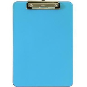 MAUL Neon Blue Transparent Plastic <b>Clipboards</b> 22.6 X 31.8 cm (W X H) DIN A4 Size - Product Image 1