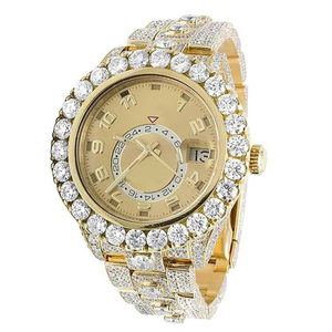 Nuevo Reloj de Hombre de Moda Hip Hop, Completamente de Acero Inoxidable con Correa de Cuero, Mecánico Analógico, Resistente al Agua - Product Image 1