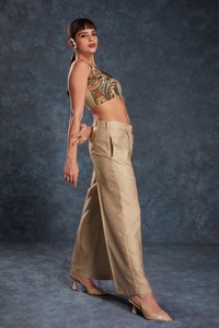 Ensemble haut et pantalon imprimé en lin marron prêt à porter Tailles XS-XXL tenue 2 pièces confortable pour femme pour un usage décontracté et quotidien - Product Image 5