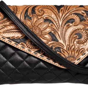 Bolso cruzado de cuero occidental personalizado para mujer, bolso de lujo, bolso de cuero de lujo, detalle de mano, artículos de bolsos de cuero marrón - Product Image 2