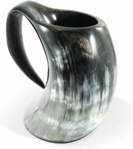 Jarra de Cerveza de Cuerno de Búfalo Tallada y Pulida a Mano, Diseño Animal Único para Decoración del Hogar, Hotel o Restaurante, Exportación Directa de la India - Product Image 1