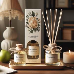 Etiqueta privada 100 por ciento Natural Premium Reed Difusor Set Manzanilla (romana) Auténtica fragancia para el hogar Hecho en EE. UU. Etiqueta blanca - Product Image 2