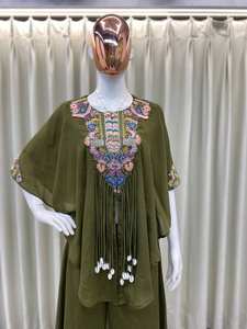 Conjunto de traje Salwar de rayón con estampado bordado para mujer DE LA India algodón Kurta Pant Co ord set Collection - Product Image 3