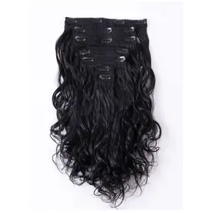 Buy Premium Classic 7 Set Clip in Extensions Wavy Hair with 100% Natural Human Hair Extensions For Sale