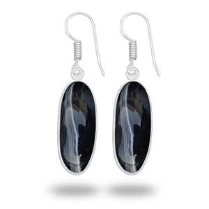 Wholesale Women's Earring botswana agate earring Gemstone Birthstone Christmas Handmade Jewelry Silver plated brass Earring - Product Image 2