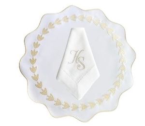 Brodé 100% Lin Blanc Serviettes En Tissu De Noël Décor À La Maison Coton Table Cadeau Accessoire Pétoncle Médaillon Bord Festonné - Product Image 3