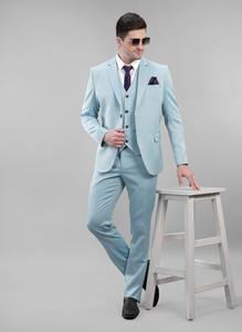 Vente flash Costume homme 5 pièces bleu ciel de luxe Ensemble formel complet pour mariages, fêtes et événements professionnels Disponible à la vente - Product Image 4