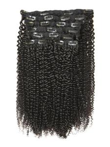 Qualité supérieure Jerry bouclés Double dessiné 7 pièces ensemble Clip dans l'extension unique donneur Temple indien bouclés alignés épais Volume cheveux - Product Image 2
