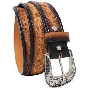 Cinturón de vaquero occidental de cuero de vaca vendedor caliente con diseño mecanizado a mano Fabricante superior para hombres Mujeres Proveedor Saman Exports - Product Image 2