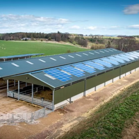 Bâtiment de ferme préfabriqué à structure en acier durable et bon marché pour grange à vaches, moutons, bovins, produits laitiers et chèvres, hangars à volaille, construction de porcheries