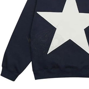 Sudaderas con capucha de gran tamaño con gráfico de estrellas, sudadera estética de cuello redondo, manga larga para mujeres y hombres, ropa de calle informal básica, mezcla de algodón - Product Image 5
