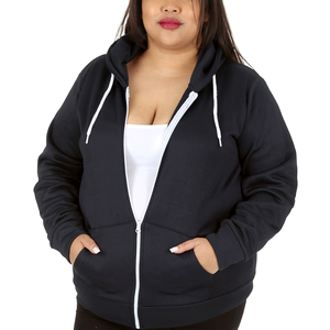 Women's Casual Navy Blue Zipper Hoodie Breathable Cotton Fleece Plus Size <b>Pullover</b> Hoodie Streetwear <b>Jumper</b> Top For Women - Product Image 5