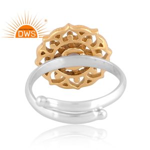 Anillo apilable de diseño Floral de piedras preciosas de cuarzo ahumado Natural de plata de ley de gran venta, joyería personalizada para mujer, regalo para ella - Product Image 4