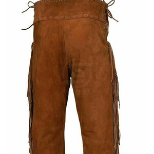 Pantalon en cuir suédé à franges pour homme, de haute qualité, décontracté, lavé, couleur unie, best-seller - Product Image 4