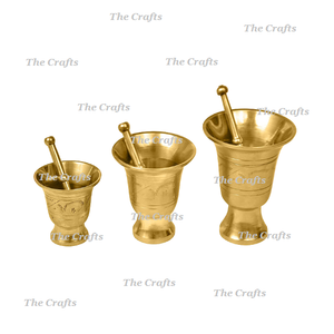 Mortier et pilon polis or brillant sertis de laiton exclusif de qualité Imam Dasta à des prix abordables - Product Image 6