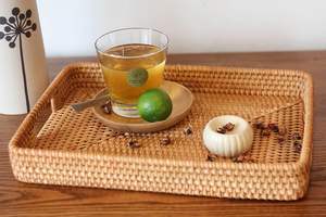 Panier de plateau en rotin rectangulaire fait main de haute qualité servant des meubles en rotin de fruits pour meubles de cuisine et femmes de chambre d'hôtel - Product Image 5