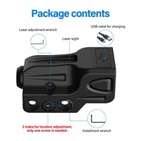 Lampe torche laser à faisceau rouge rechargeable Hongcheng 1002, profil bas, en polymère noir