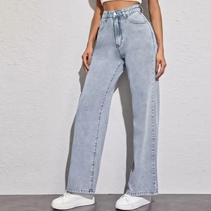 Tuta in Denim bianco grigio da donna a metà vita normale stile stile Casual in cotone - Product Image 5