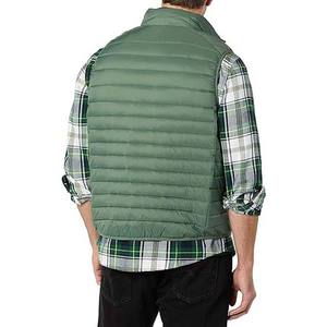 Gilet matelassé classique marron pour homme en toile avec col montant et logo frontal, idéal pour l'hiver, les activités extérieures et le travail, imperméable et respirant - Product Image 5