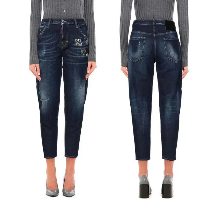 OEM Manufacturer Ladies Fashion Short Jeans, Customized Women's Denim Skinny Flare Pants 2022