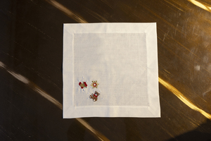 แผ่นรองจานทรงกลมปักลายสำหรับเทศกาลคริสต์มาสขนาด38ซม. ใช้ซ้ำได้สไตล์วินเทจไม่ลื่น - Product Image 4