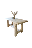 Table à manger élégante en cèdre jaune, style farmhouse, meubles personnalisés pour la maison, assemblés pour les appartements et les hôtels