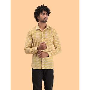 Camisa Casual de Algodón con Estampado Floral para Hombre, con Mangas Largas y Cuello Alto, 100% Transpirable, Tela Popelina y Oxford, ODM OEM - Product Image 1