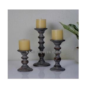 OEM/ODM en bois marché au détail présentoir chandelier bougeoir en bois pour la maison dîner table fêtes de noël fêtes à la maison - Product Image 5