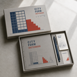 Quaderno da disegno architettonico LABON personalizzato <span class=keywords><strong>A4</strong></span> per piani urbani, paesaggi, facciate, scale e studio spaziale, grigio, arancione, blu navy - Product Image 2