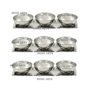 Vaisselle dernier modèle Bol de service alimentaire Bols de service à dessert en aluminium avec plateau en bois au prix le plus bas - Product Image 5