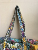 Sac de sport spacieux et écologique avec fermeture éclair, idéal pour le yoga, la gym, les voyages et l'usage quotidien, imprimé traditionnel Rajasthani, rembourré et matelassé à la machine, style bohème.