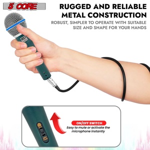 Microphone dynamique XLR 5Core pour karaoké, chant, studio, microphones portatifs - Product Image 5