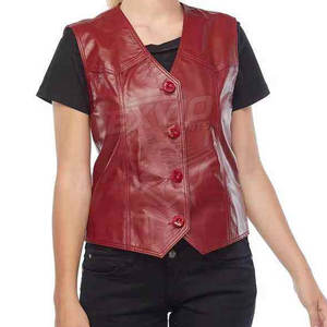 <b>Women</b> Leather <b>Vest</b> Sleeveless Motorcycle Biker Waistcoat Genuine Leather Made <b>Women</b> Fashion <b>Top</b> - Product Image 5