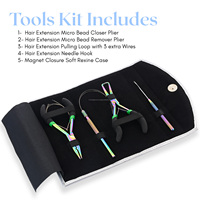 Kit d'outils d'extension capillaire 6D avec micro-perles arc-en-ciel, pinces en acier inoxydable de qualité chirurgicale avec logo de marque Cross Edge Corporation