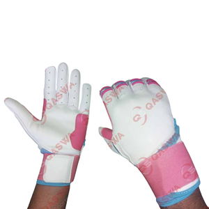Gants de frappeur en cuir de couleur unique Gants de frappeur extensibles à longue manchette pour joueurs professionnels - Product Image 1