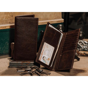 Portefeuille long pour homme en cuir de vachette pleine fleur, style western vintage, portefeuille fin pour les amateurs de plein air, durable, fait à la main - Product Image 4