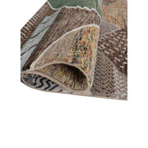 พรมไหมพรมผสมไหมไผ่สีน้ำตาลเบจ แมนชาฮ่า ลายแบบนามธรรม สำหรับตกแต่งบ้าน ห้องนั่งเล่น ทางเดิน รูปทรงสี่เหลี่ยมผืนผ้า สำหรับวัยรุ่น-Les-2868 - Product Image 2