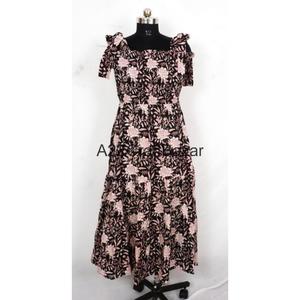 Vestido Midi Moderno y Ecológico de Algodón, Sin Mangas, Ajustado, para Mujer, con Estampado Floral Digital, Botones, Tejido de Punto, Lavado en Seco - Product Image 1