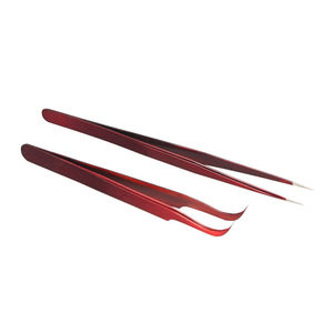 Pinzas de extensión de pestañas de 90 grados de acero inoxidable de la mejor calidad Diseño OEM Último modelo - Product Image 4