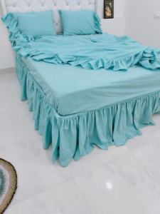 ม่านแขวนกันฝุ่นทำจากผ้าฝ้าย100% ขนาดควีนไซส์และขนาดคิงไซส์ทำด้วยมือสำหรับใช้ในโรงแรม - Product Image 5