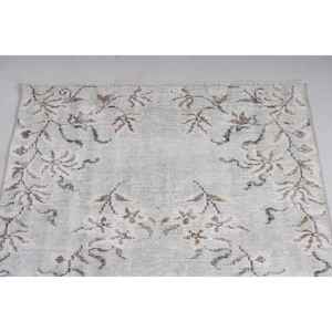 Alfombra Turca Vintage de 4.1x7.6 pies, Alfombra Gris Ombré de Lana - Product Image 4