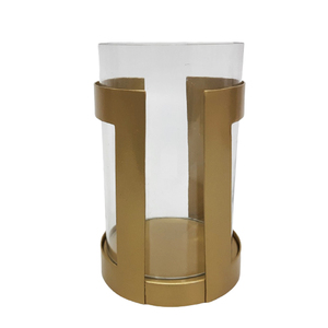 Home Decoration Iron & <b>Glass</b> Candle Pillar <b>Holder</b> for Home Decor Wedding Christmas Candle <b>Stand</b> and Lantern Christmas Decor - Product Image 1