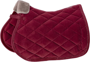 แผ่นรองอานม้าผ้ากำมะหยี่คุณภาพพรีเมียม หนังผสมผ้าฝ้าย สำหรับขี่ม้า ดรีซาจ กระโดด ใช้งานได้หลากหลาย ระบายอากาศได้ดี - Product Image 4