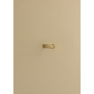 แหวนเพชรฝังแบบวินเทจ 18k ดีไซน์คลื่นหนา หรูหราและสง่างาม - Product Image 1